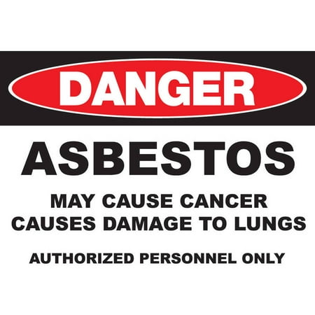 ZING 2677A Eco GHS Sign Asbestos DANGER Recycled Aluminum 14Hx10W 